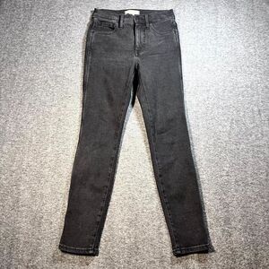 MADEWELL SIZE 25P 10" WOMENS HIGH RISE SKINNY BLACK JEANS MEASURE : 26x26.5